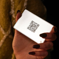 Silver metal digital business card with NFC and QR on the back #color_silver
